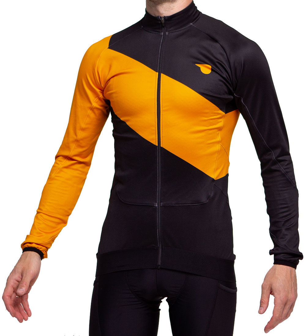 Джерси Pride Adventure warm, с длин. рукавом, утепленное, мужское, черно-оранжевое, XL Фото