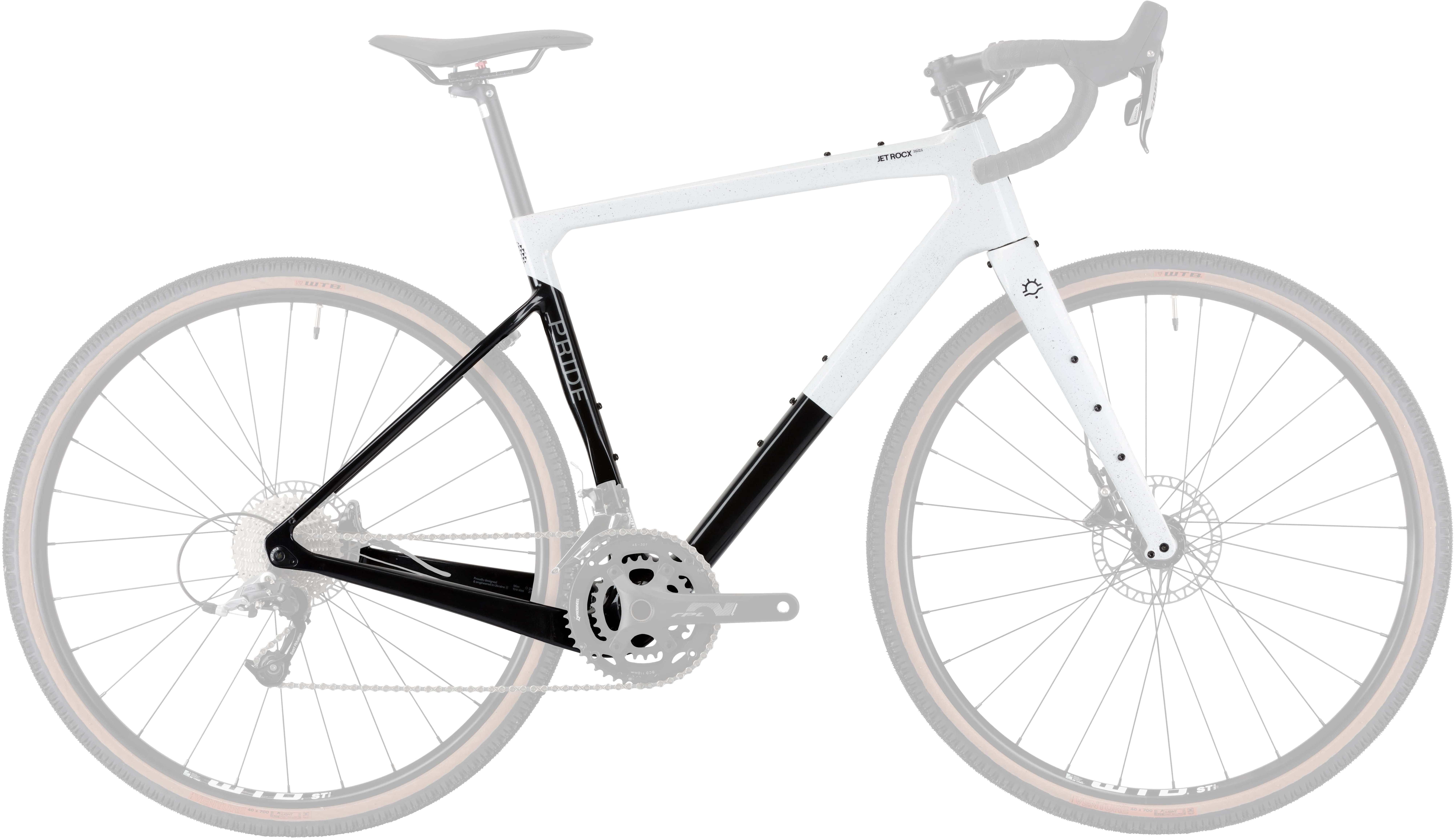 Рама 28" Pride Jet Rocx L 2024 біло-чорна + вилка Фото 2