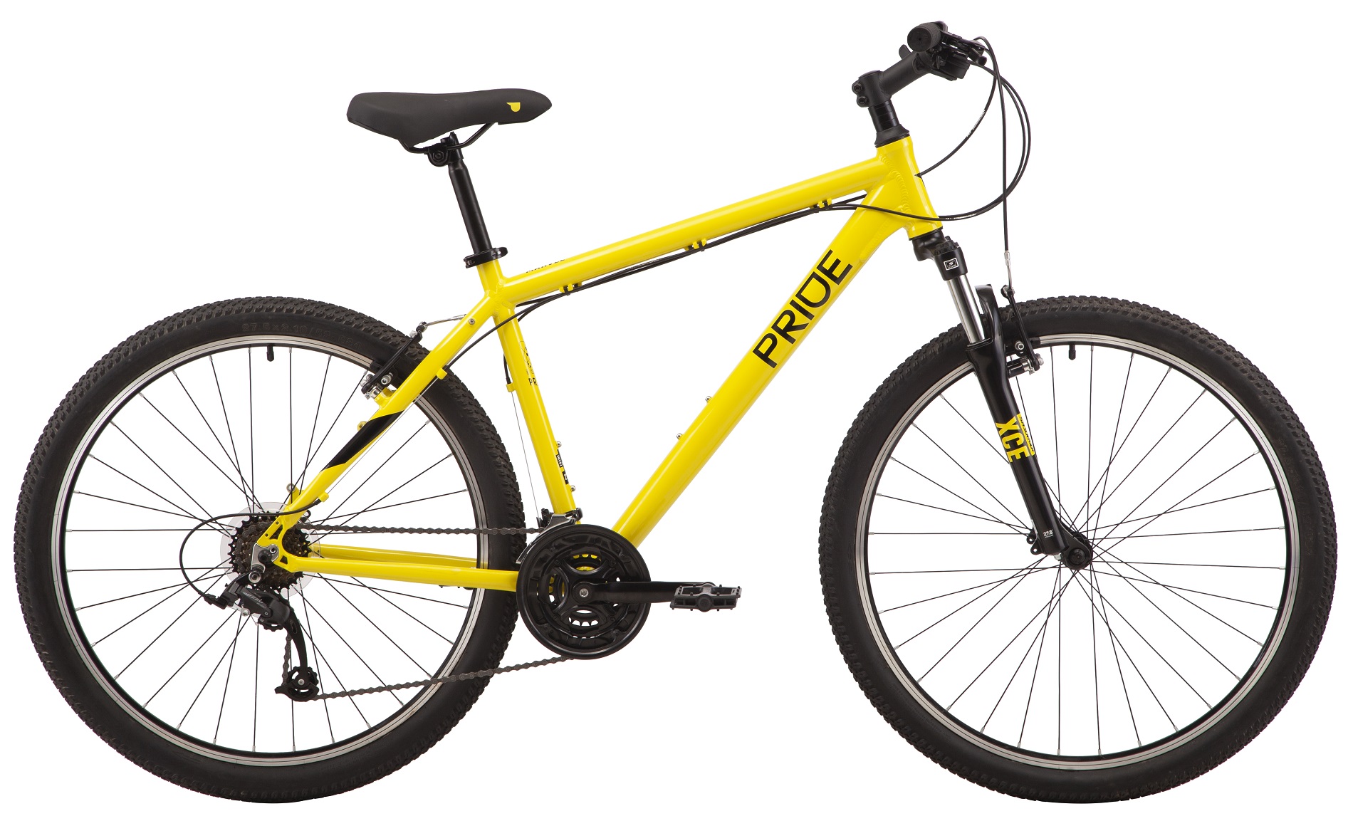 Велосипед 27,5" Pride MARVEL 7.1 рама - M 2022 желтый (задний и передний переключатели и манетка - MICROSHIFT) Фото